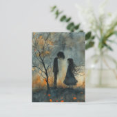 Donkere Waterverf Paar in Liefde Briefkaart (Staand voorkant)
