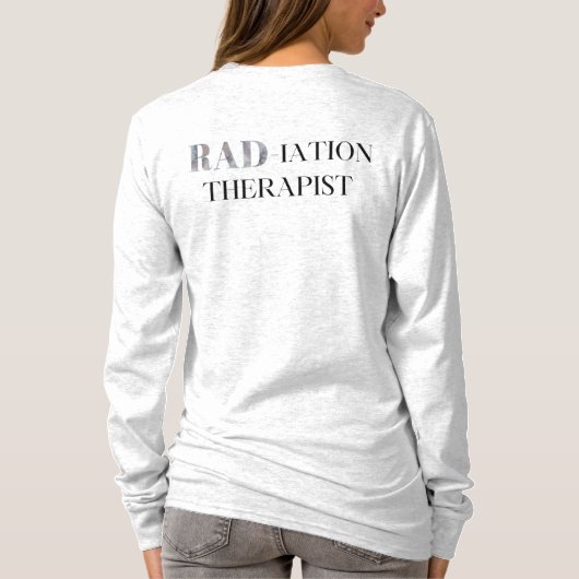 Donkere Waterverf "RAD-iation Therapist" lang slee T-shirt (Achterkant)