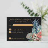 Donkere Waterverf Succulent RSVP (Staand voorkant)