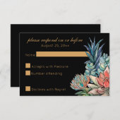 Donkere Waterverf Succulent RSVP (Voorkant / Achterkant)