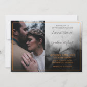 Donkere Waterverf Zwart Sinaasappel Halloween Brui Kaart (Voorkant)