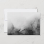 Donkere Waterverf Zwart Sinaasappel Halloween Brui RSVP Kaartje (Achterkant)