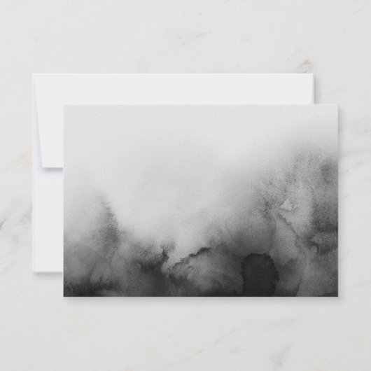 Donkere Waterverf Zwart Sinaasappel Halloween Brui RSVP Kaartje (Achterkant)