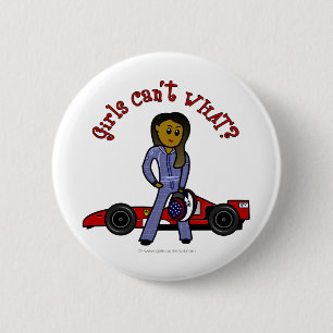 Donkere wielrenauto ronde button 5,7 cm