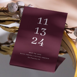 Donkere Wijn Herfst Bruiloft | Minimalistische Bou Save The Date