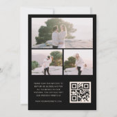 Donkere Wilde Bloem 3 Foto Collage QR Code Trouwen Kaart (Achterkant)