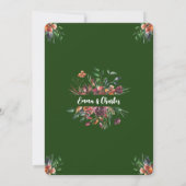 Donkere wilde bloemen bruiloft thema uitnodiging (Achterkant)