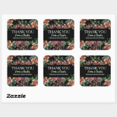 Donkere Wilde Bloemen Save The Date Vierkante Sticker (Vel)