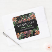 Donkere Wilde Bloemen Save The Date Vierkante Sticker (Envelop)
