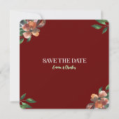 Donkere wilde bloemen sparen de datum kaart (Achterkant)