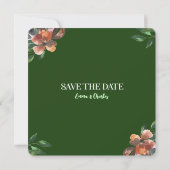 Donkere wilde bloemen sparen de datum kaart (Achterkant)