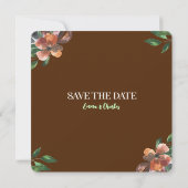 Donkere wilde bloemen sparen de datum kaart (Achterkant)