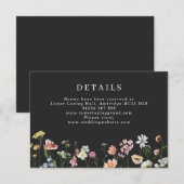 Donkere  Wildflower Wedding Enclosure Kaart (Voorkant / Achterkant)