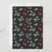 Donkere winter bruiloft vakantie bessen & dennenap kaart (Achterkant)