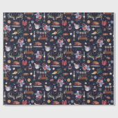 Donkere Witchy Yule kerstagepapier Cadeaupapier (Vlak)