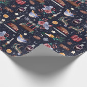 Donkere Witchy Yule kerstagepapier Cadeaupapier (Hoek)