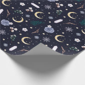 Donkere Witchy Yule kerstagepapier Cadeaupapier (Hoek)