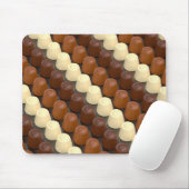 Donkere, witte en melkchocolade pralines muismat (Met muis)