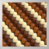 Donkere, witte en melkchocolade pralines poster (Voorkant)