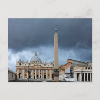 Donkere wolken boven St. Peters Basilica, Vaticaan Briefkaart