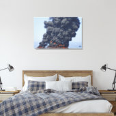 Donkere wolken rook en vuur ontstaan 2 canvas afdruk (Insitu (Slaapkamer))