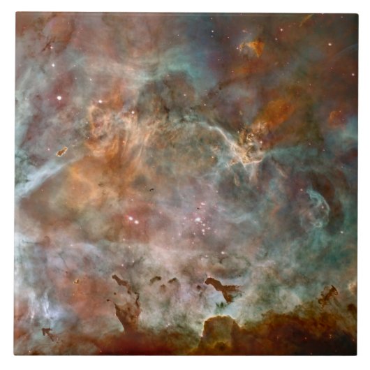 Donkere wolken van Carina Nebula Hubble Space Tegeltje (Voorkant)