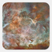 Donkere wolken van Carina Nebula Hubble Space Vierkante Sticker (Voorkant)