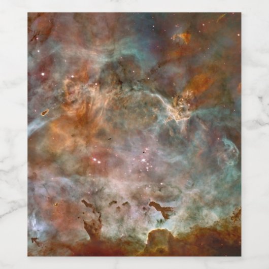 Donkere wolken van Carina Nebula Hubble Space Wijn Etiket (Enkel label)