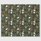 Donkere wortelen en notenpatronen cadeaupapier (Vlak)