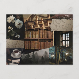 Donkere / zachte academische scrapbook collage briefkaart
