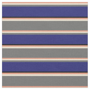 Donkere zalm, beige, dim Grey, Midnight Blue, zwar Stof