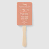 Donkere zalm Bloemen Elegante Huwelijk Modern Prog Handwaaier (Achterkant)