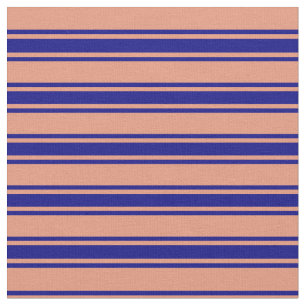 Donkere zalm en blauw gekleurd patroon stof