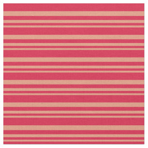 Donkere zalm en Crimson kleurpatroon van stripes Stof