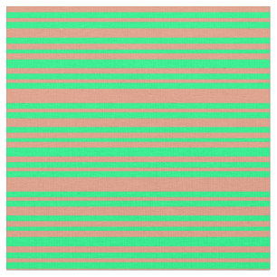 Donkere zalm en groen gekleurd striped patroon stof