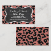 Donkere zalm luipaard; schoolbord visitekaartje (Voorkant / Achterkant)