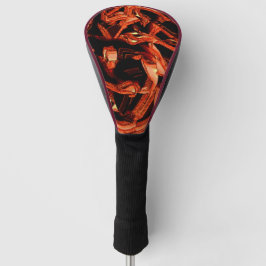 Donkere zalm of koraal vernietigd, zwarte achtergr golfheadcover