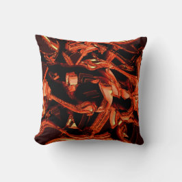 Donkere zalm of koraal vernietigd, zwarte achtergr kussen