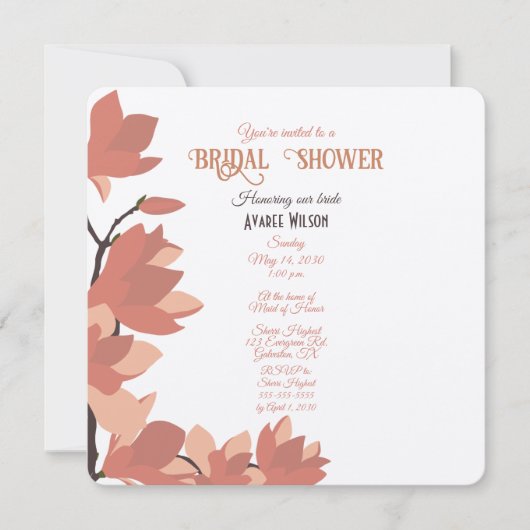 Donkere zalmcrème en Brown Folk Art Shower Kaart (Voorkant)