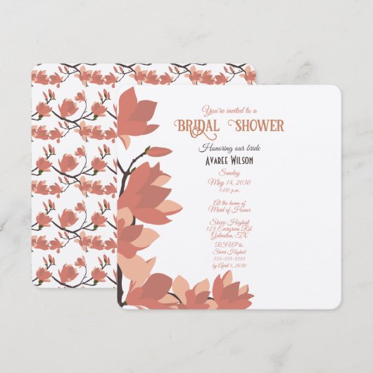 Donkere zalmcrème en Brown Folk Art Shower Kaart (Voorkant / Achterkant)