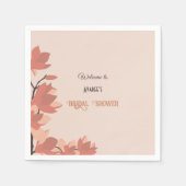 Donkere zalmcrème en Brown Folk Art Shower Servet (Voorkant)