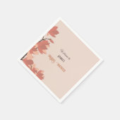 Donkere zalmcrème en Brown Folk Art Shower Servet (Hoek)