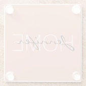 Donkere zalmkleurendemonogram glazen onderzetter (Achterkant)