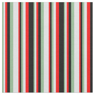 Donkere Zee groen, lavender, rood en zwart Patroon Stof