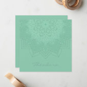 "Donkere Zee groen" Mandala Notitiekaartje (Voorkant / Achterkant in situ)