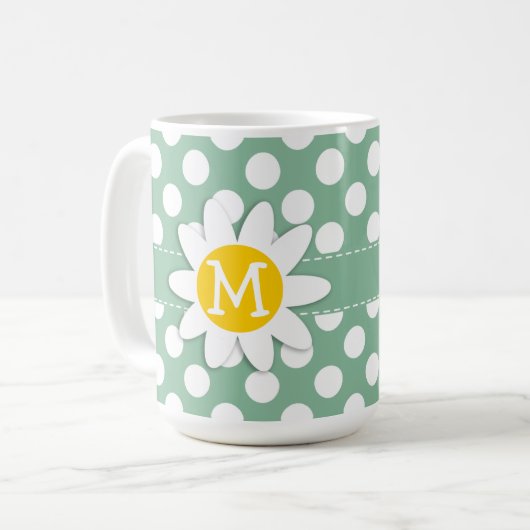 Donkere Zee groene poolpunten; Daisy Koffiemok (Voorkant links)