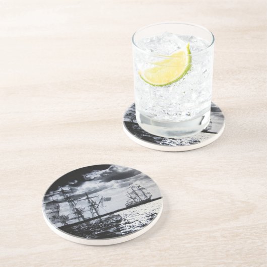 Donkere Zeeen Zandsteen Onderzetter (Zijkant)