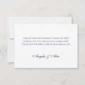 Donkere zeemacht blauwe Griekse hoofdgrens Bedankkaart (Achterkant)