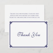 Donkere zeemacht blauwe Griekse hoofdgrens Bedankkaart (Voorkant / Achterkant)