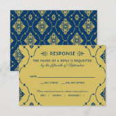 donkere zeemacht en goudkunst RSVP kaartje (Voorkant / Achterkant)